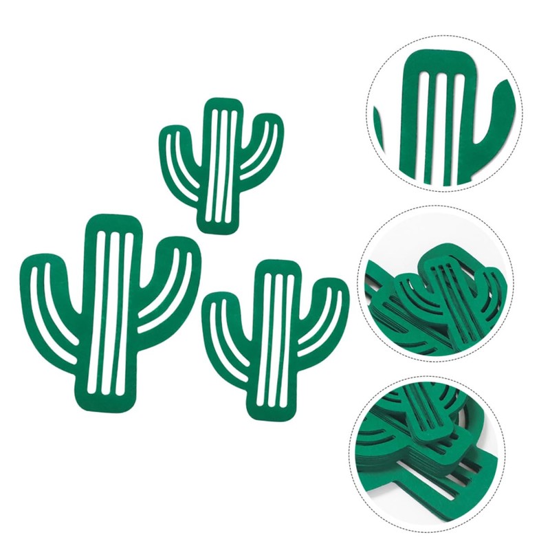 MAGICLULU 1set Cactus Felt Coaster Heat Insulated Cup Mat Multi