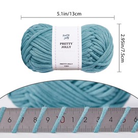 Pretty Jolly 4 Skeins Easy Crochet Yarn Soft Knitting Yarn for Beginners Cotton-Nylon Blend Yarn Easy-Use Yarn for Starters Crochet Kit Making Yarn for DIY Craft Total Length 4×50m(4×50g)(Dark Blue)