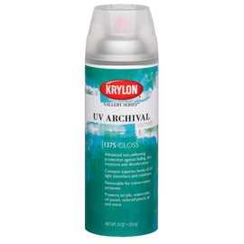 Krylon K01375000 Gallery Series UV Archival Varnish Aerosol Spray, Gloss, 11 Ounce