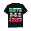 Hippo Squad - Cute Hippo Hippopotamus Santa Hat Christmas T-Shirt