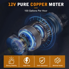 External Inline Fuel Pump 100GPH,Electric Fuel Pump High Flow 12V Universal Electric Fuel Transfer Pump 360LPH (12V-Single Pump)