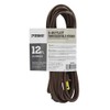 Prime EC670612 12-Foot 16/2 SPT-2 3-Outlet Indoor Cord, Brown