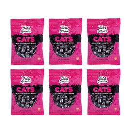 Gustaf's Licorice Cats Pack of 6 (5.29 oz Bag) Unique Cat-Shaped Licorice Candy in a Bulk King of Sweets Bag