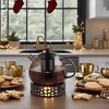 ecooe Black Stainless Steel Tea Warmer with Tea Light Holder