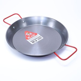 EL CID Spanish Paella Pan with Red Handle Professional Paella Pan with Recipe, Paella 10.2 inches (26 cm), Service for 1-2