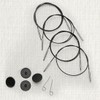 KnitPro - KnitPro Acciaio Inox Nero/Argento 360° Cavo Girevole Intercambiabile