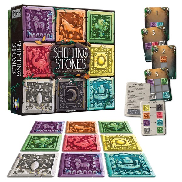 Gamewright - Shifting Stones – A Visual, Decision-Making Family Strategy Game of Tiles, Cards, and Tactics, 8 years +