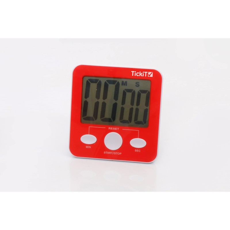 TickiT 92077 Jumbo Timer - Red - Digital Timer with