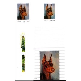 Red Doberman Stationery Gift Set