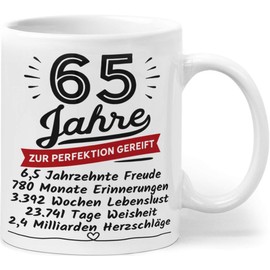 Geschenk Geburtstag 65 Tasse - 65 Jahre Zur Perfektion Gereift - Jubiläum, Jahrestag, Geburtstagsgeschenk Männer Frauen 65