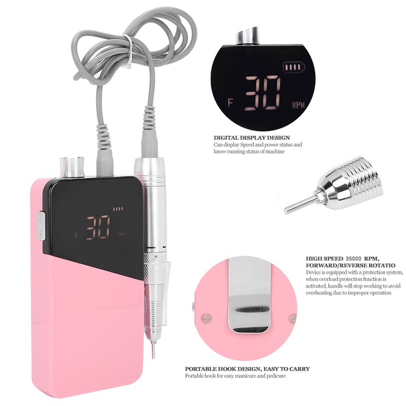 Electric Nail Drill Files Portable Nail Polisher Grinding Machine Manicure