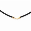 14k 3mm 20in with Yellow Clasp Black Rubber Cord Necklace