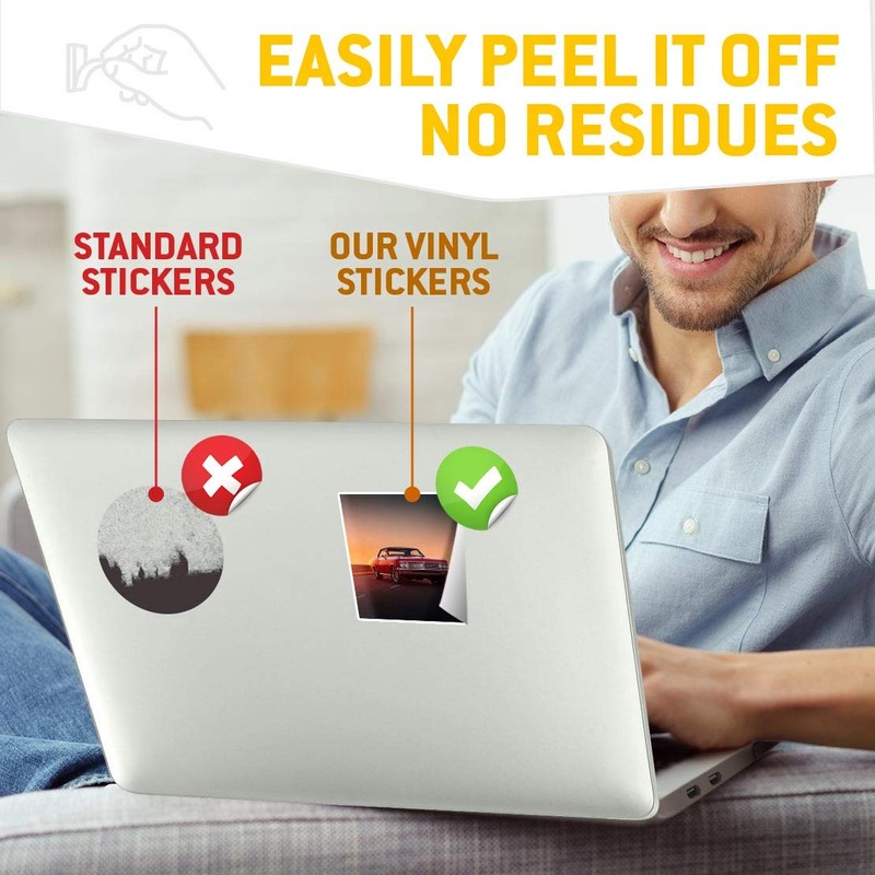 Square Stickers (Set of 2) 7.5cm - Classic American Car