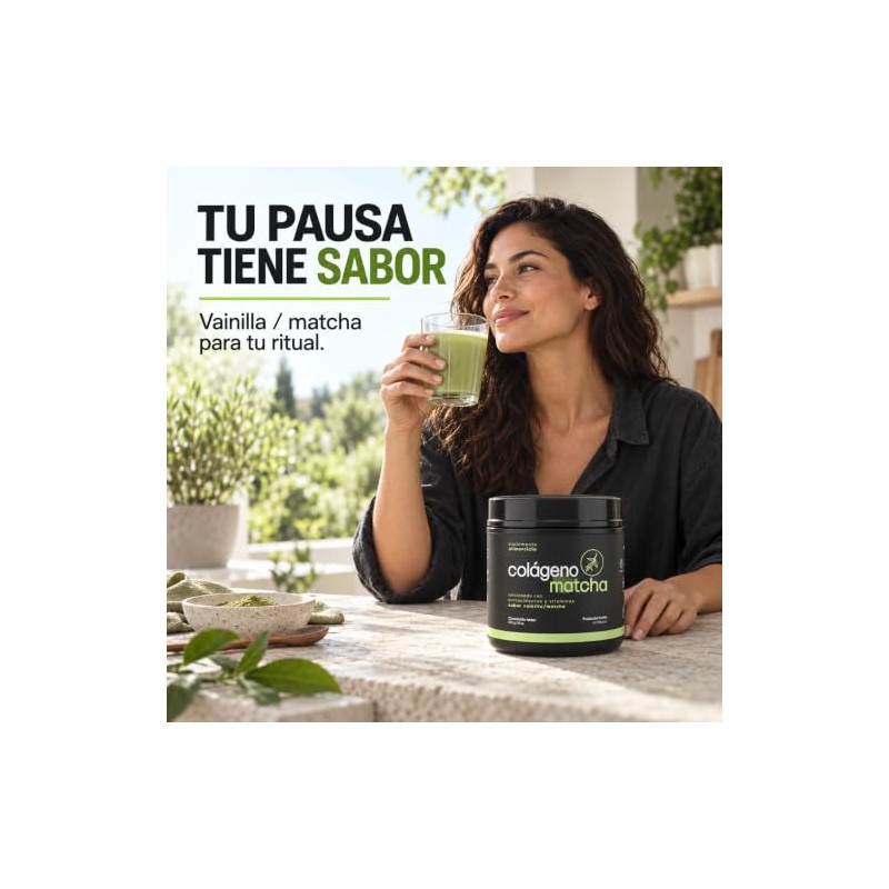 Met 5 Colágeno Hidrolizado con Matcha Sabor Vainilla, 450 gr