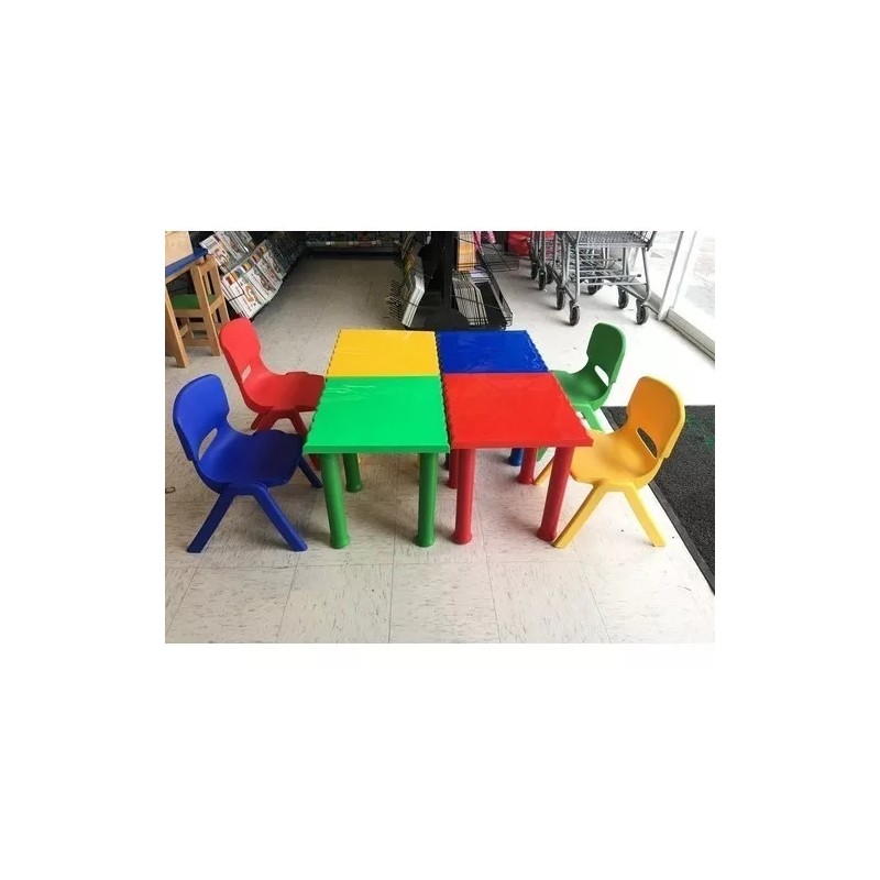 Hacer y Aprender 2 Mesitas Armables Infantil De Plástico, 5