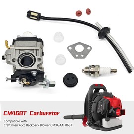 CM46BT Carburetor Compatible with Craftsman 46CC Backpack Blower CMXGAAH46BT Carb Kit with Air Filter Tune Up Kit Leaf Blower Tri Fuel Conversion Kit