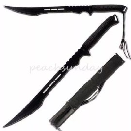Tac-Force 27" Secret Ninja Machete Sword, Full Tang Black Coated Blade w/ Shoulder Sheath