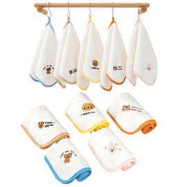 Towel with Loop 5 Pieces 25x25cm Loop Towel Loop Towel Boy Towel with String Square Handkerchief Strong Absorbent Hand Cloth Newborn Toddler 25cm Newborn Bath Towel Hand Towel for Kids Kindergarten