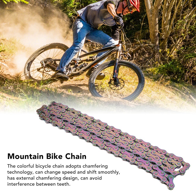 Bicycle Chain High Carbon Steel Colorful 116 Links 9 Speed