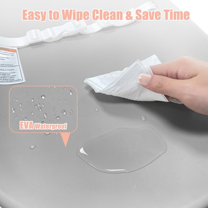 FLEUFAB Waterproof Baby Changing Pad, Lightweight and Portable Changing Table