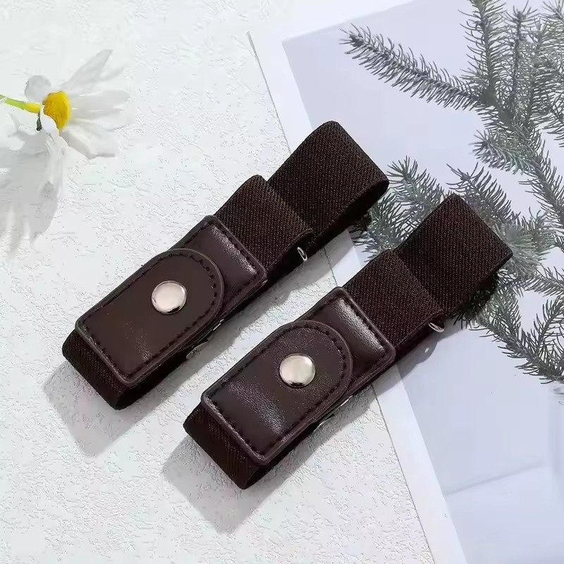 2-Pack No-Buckle Elastic Belts for Men & Women, Adjustable 1.38-Inch