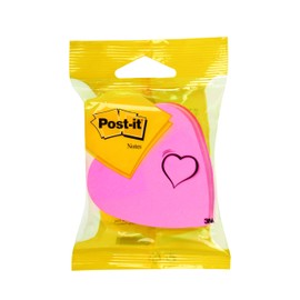 Post-It 76x76 mm Heart Shaped Cube Notes Pink