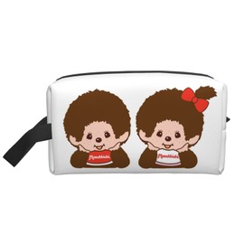 Rikana Monchhichi Makeup Pouch, Stylish, Cosmetic Pouch, Portable, Functional, Large Capacity, Waterproof, Small Items, Lightweight, Business Trip, Travel Pouch, Women's Storage Pouch, Cosmetics