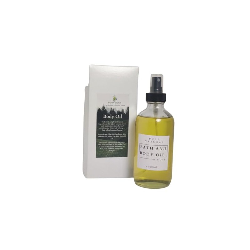 Pure Natural Body Oil,Rose flavor 8oz