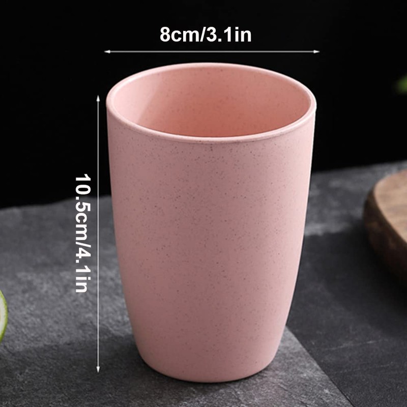 Zgwansui Set of 5 Wheat Straw Drinking Tumbler, 12OZ Small