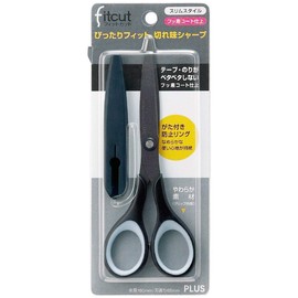 プラス はさみ フィットカットスリムスタイル フッ素 SC-160SF ブラック ベタつかない 34-156