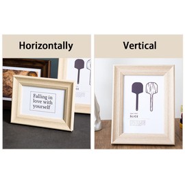 marysgift 8x10 Photo Frame Weathered Brown Wood Elegant Classic Pattern Picture Frame for Tabletop (Beige,10")