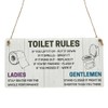 Second Ave Funny Toilet Rules Wooden Hanging Rectangle Home Bathroom