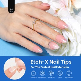 Beetles Gel Nail Tips Easy Nail Extension Etch X Nail Tips 12 Sizes 504Pcs Short Almond Half Matte Nail Tips Gelly Tips Full Cover False Nails Gifts for Girls with Beetles Gel Nail Polish Kit with U V