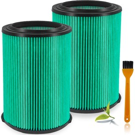 LVJUSEN VF6000 Filter Replacement for Ridgid Shop Vac 5-20 Gallon Wet Dry Vacuums& Hepa Filter for 6-9 Gallon Husky Vacuum-2 Pack