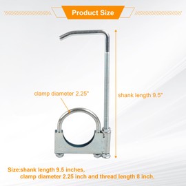higehio 2.25 Inch Exhaust Clamp with Muffler Hanger Fits for 2.25'' Inch Car or Truck Exhaust Pipe,Exhaust System Hanger-2 Pack