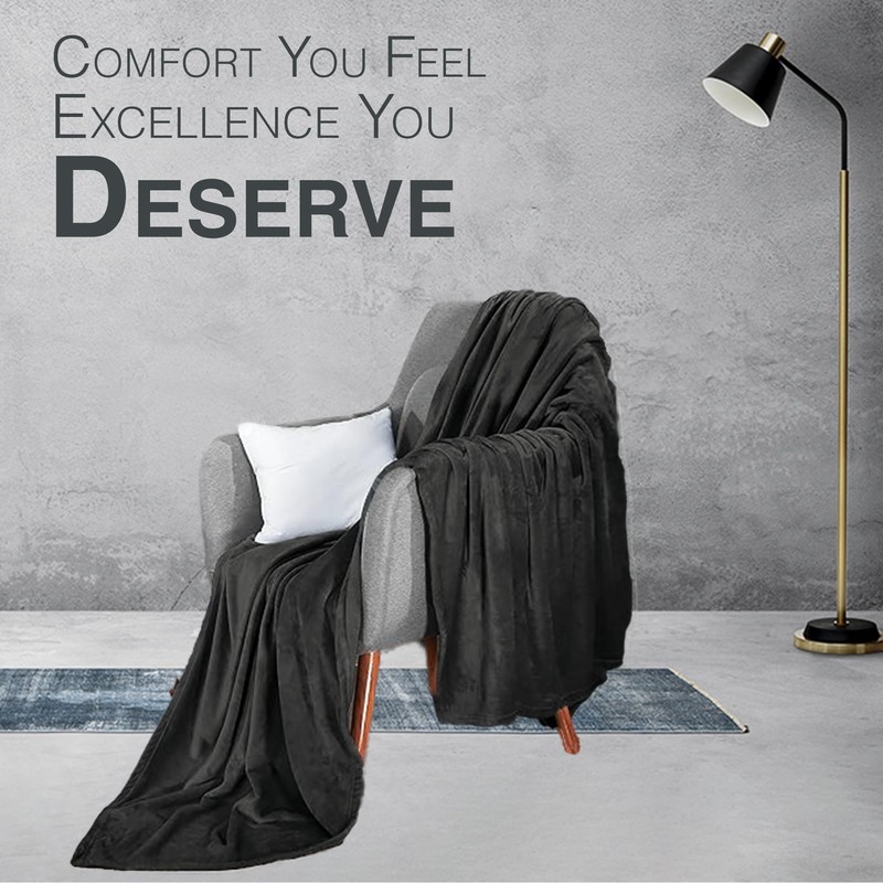 Bedbric Grey Throws for Sofas Large - Grey Throws for