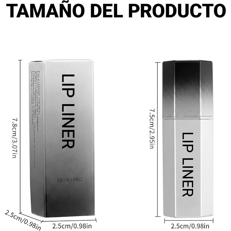 Erinde 2PCS Delineadores de Labios con Brillo, Fáciles de Aplicar,