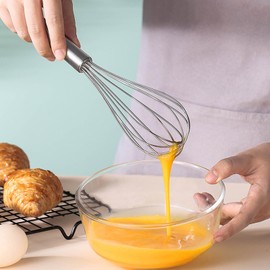 Whisk, 6 inch whisk small for mixing, stirring dough, eggs, frothing, beating, high quality whisk for dining room