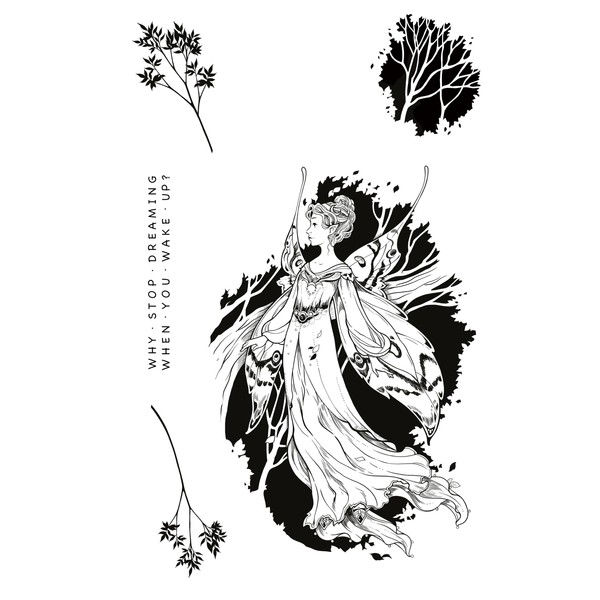 KatKin Krafts Fairy of the Night Clear Stamp Set 6"