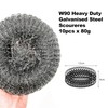 10Pcs W90 Professional-Grade Large Heavy Duty Galvanised Steel Scourers 80g,