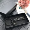 OUMILAN I Love You More Couple Keychain with 26 Initials