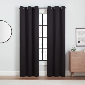ECLIPSE Andover Solid Tripleweave Thermal Blackout Grommet Curtains for