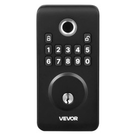 Pioneering Auto Keyless Entry Door Lock Handle with Easy-Grip Design Biometric Electronic Fingerprint Deadbolt Smart Locks SetType: Panel + Independent Handle Set, Color: Matte Black Color