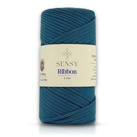 Sensy Premium 4mm - 109 Yards 100% Polypropylene Macrame Ribbon, Crochet Bag Cord, Thread for Knitter (Peacock)
