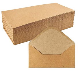 Kraft Paper Envelopes, pack of 100, high quality: 110 g/m², Envelopes, Cover, Letter Envelopes, Envelope for Greeting Cards, Invitations and Birthday Cards