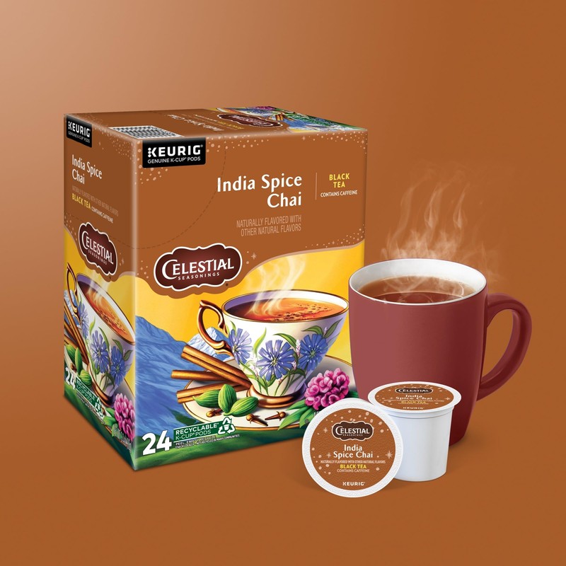 Celestial Seasonings India Spice Chai Keurig Single Serve K-Cup Pods,