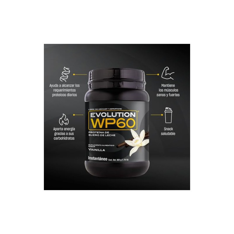 Evolution WP60 Proteína Aislada de Suero Sabor Vainilla 800g Polvo