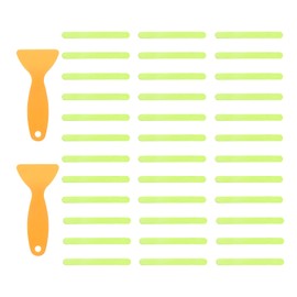 uxcell 36pcs Non-Slip Bathtub Stickers, Anti-Slip Shower Stickers Showers Treads Strip Shaped Appliques with 2 Pcs Scraper for Bath Tub Shower Stairs, Green