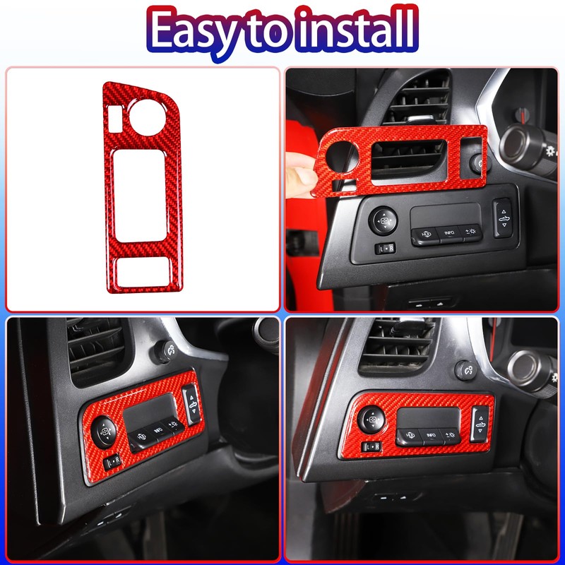 Sekhyna Headlight Switch Button Panel Frame Cover Trim Soft Carbon