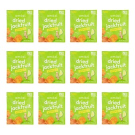 Amazi Foods, Dried Jackfruit, Ginger Lime, All Natural Snacks, (12 Pack) (12 pack, Ginger Lime)